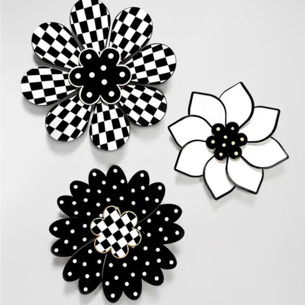 Mackenzie Childs Marquee Wall Flowers - Set of 3